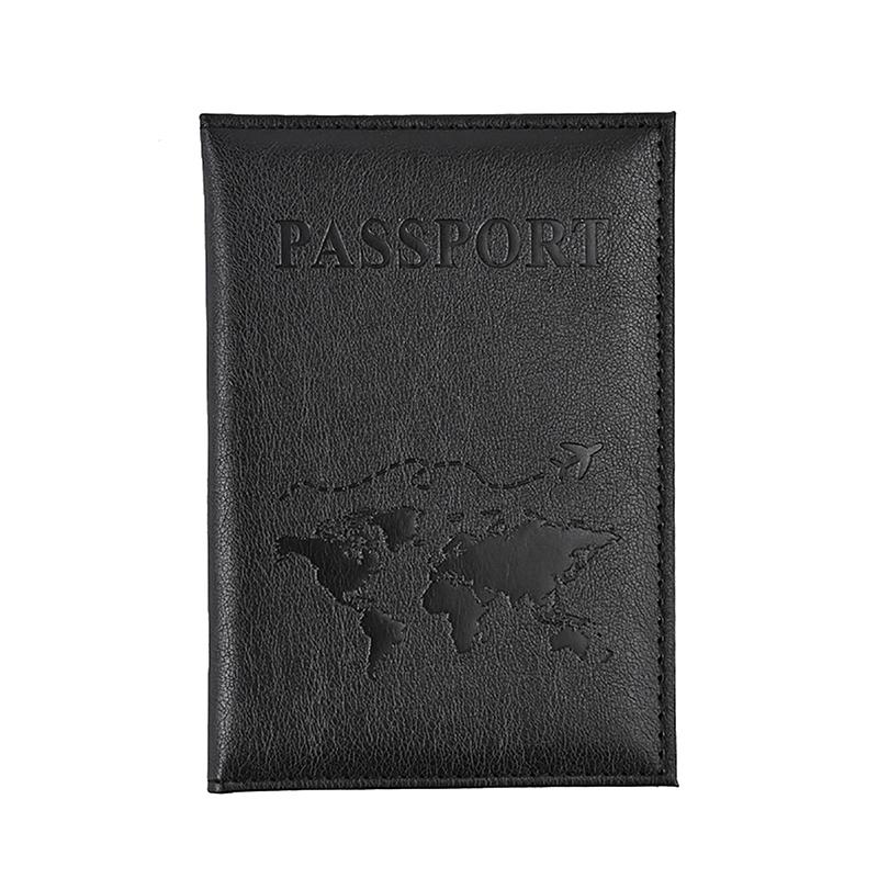 Pu Leather Card Case Cover Unisex Simple Passport Cover World Thin Slim Travel Passport Holder Wallet Gift