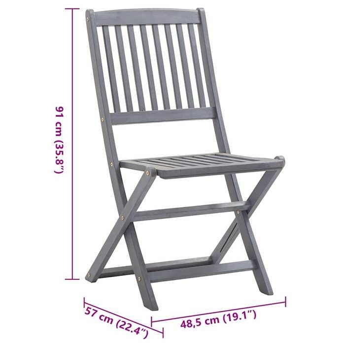 VidaXL Lot de 2 Chaises Pliables d'Extérieur avec Coussins, Sièges de Terrasse, Chaises de Salle à Manger, Meubles de Patio 3064536