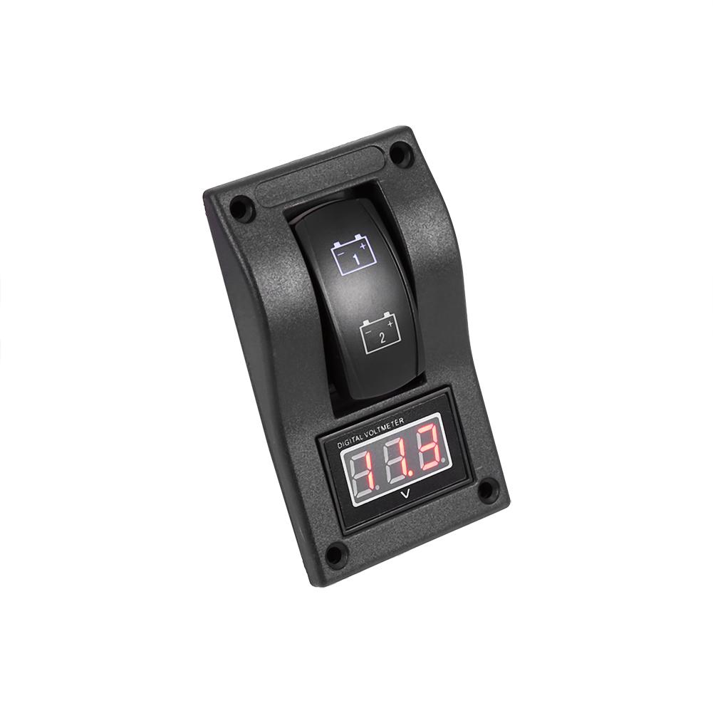 12V DC Marine Boat Voltmeter LED Dual Battery Test Panel Rocker Switch On OFF on
