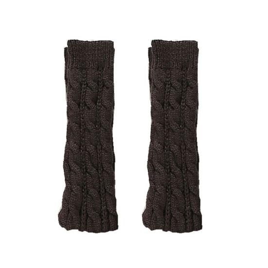1 Pair Women Arm Warmer Thumbhole Elbow Length Stretchy Knitted Arm Sleeves Keep Warm Solid Color Fingerless Arm Gloves