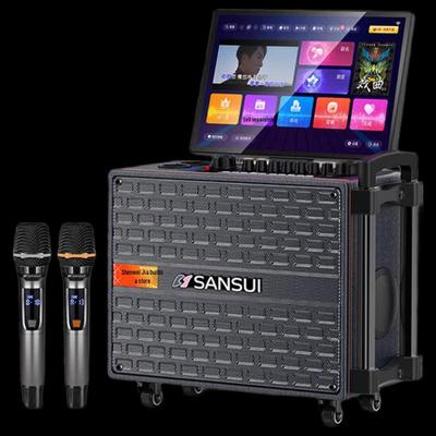 Портативная караоке-колонка на колесиках SANSUI Q085 с дисплеем, штекер CN (адаптер в комплекте)