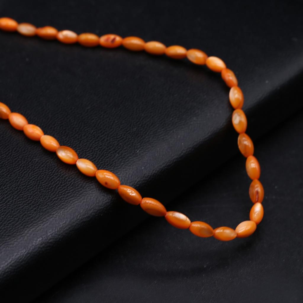 1Strand Natural Freshwater Shell Beads Dyeing Rice Shape Loose Spacer Beads for Jewelry Making DIY Necklace Bracelet Earring Accessories 4x8mm