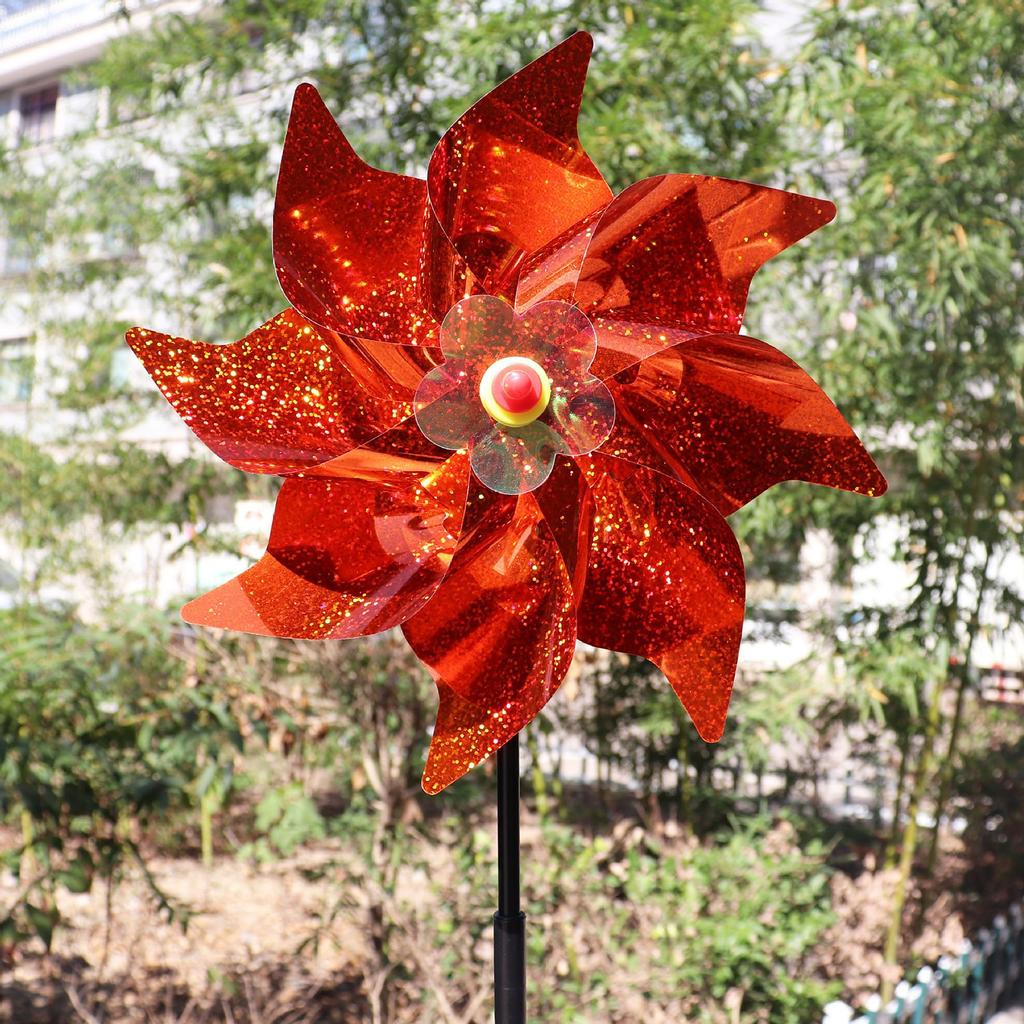 24CM Octagonal Children's Windmill Stall Bird Color Plastic Decoration Stall Toy DIY