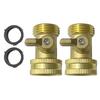 2 Pieces Portable Sturdy Brass Hose Shut Off Valves with Extended Handle Fit 3/4Inch Garden Hose Connectors Daily Use