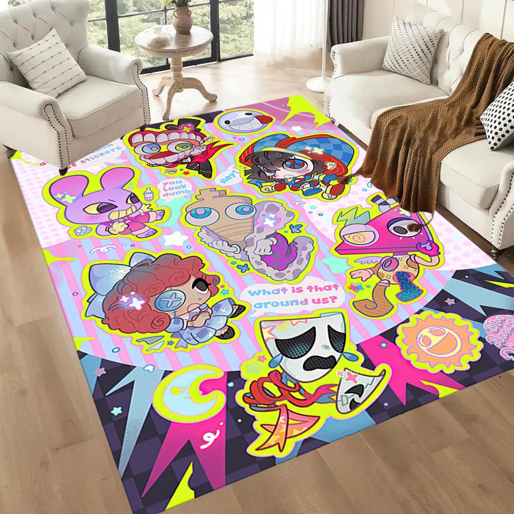 Digital Circus Carpet Design for Hallway Outdoor Dining Room Dormitory Anti-slip Rug Anime Office Decor Gift for Festivals