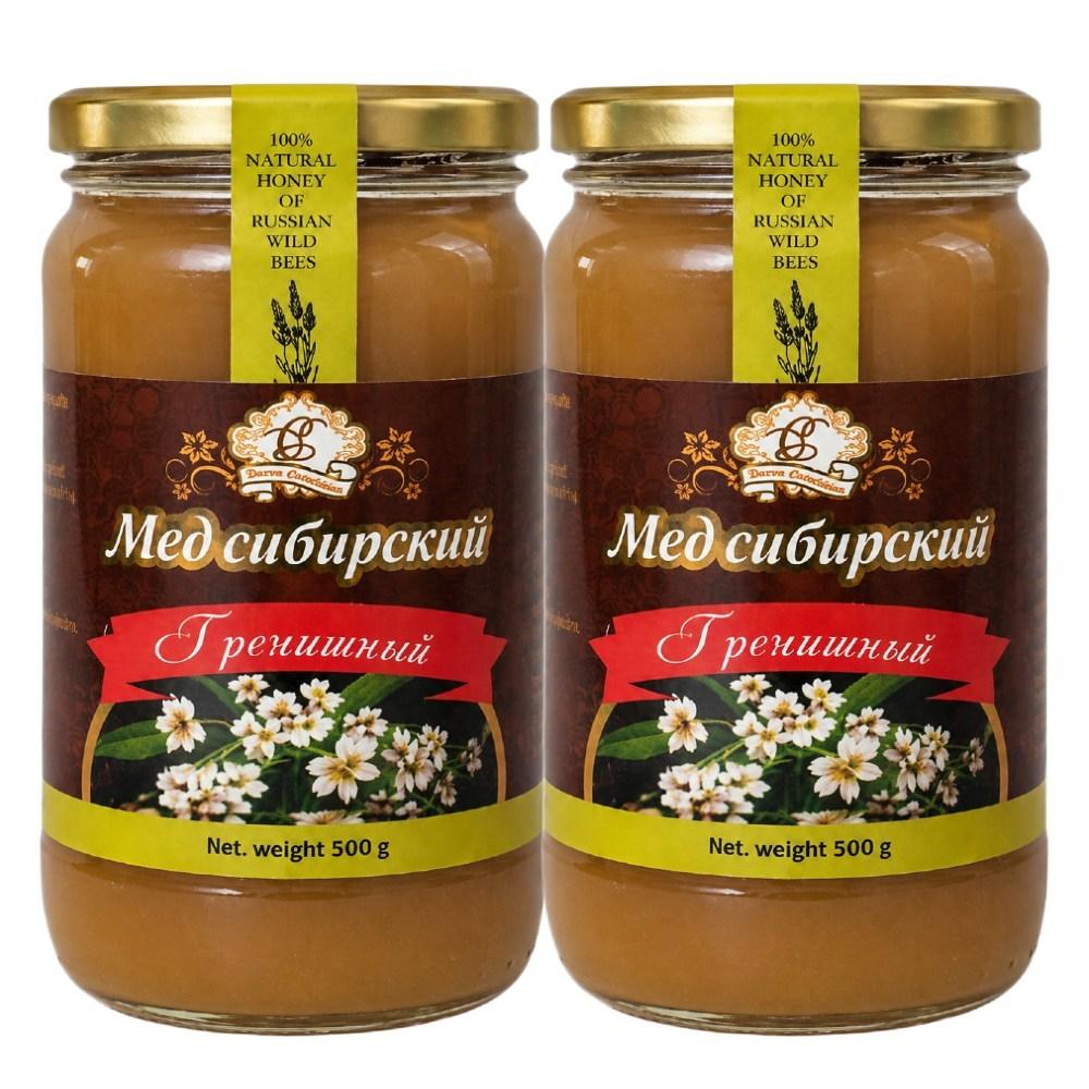 Сибирский гречишный мед, Один из 5 лучших премиальных медов мира, Натуральный выдержанный мед из диких цветов Алтая, Россия, Импортный, Подарочный набор 500 г (2 шт.)