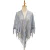 Nylon Hollowed Out Single Color Breathable Tassel Scarf Shawl Female