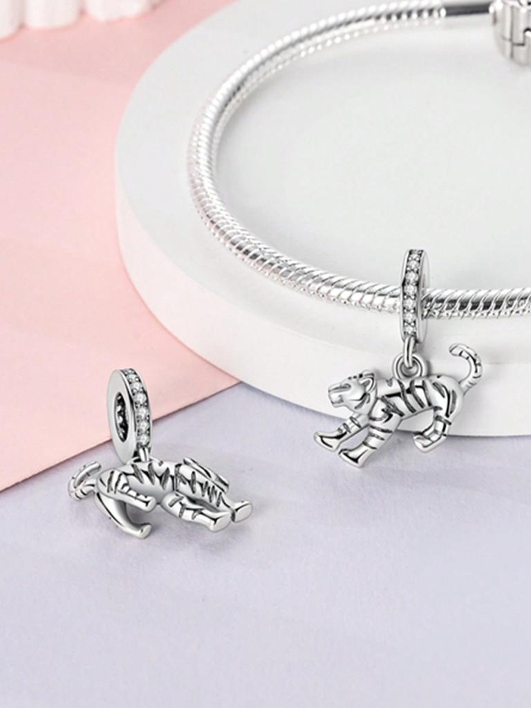 Шармы Плата Животные Щенки Тигры Зебры Бусины Шарм Медь Покрытая Подходит Шармы Оригинальный Браслет Для Изготовления Украшений Diy Шарм