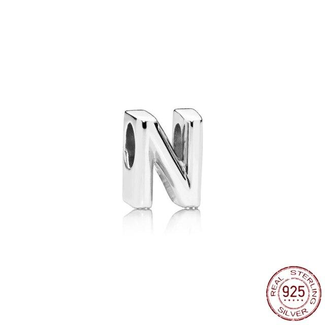 Браслет-подвеска из серебра 925 пробы с буквами AZ и буквами, бусины с именем для женщин, DIY кулон, изготовление ювелирных изделий