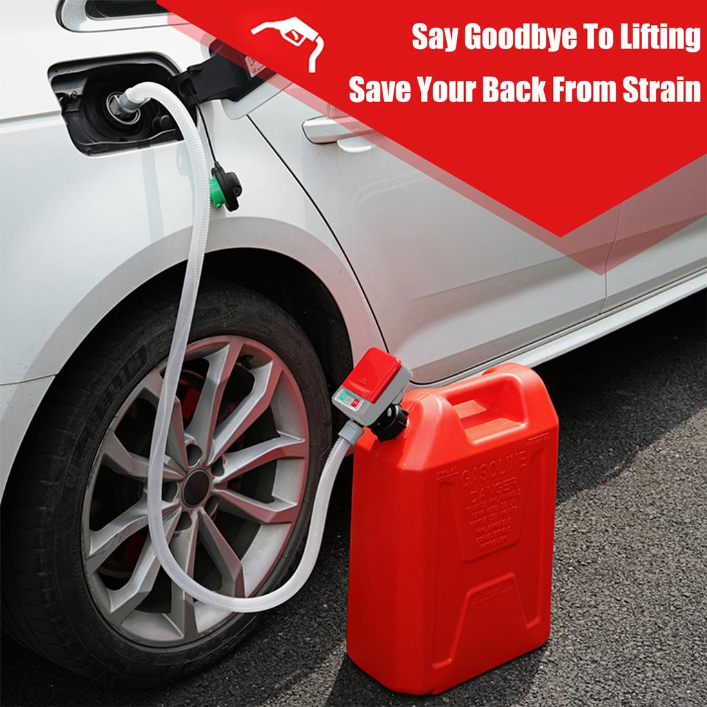 Automatic Fuel Transfer Pump, Portable Battery Powered Liquid Transfer Pump with Auto Stop Function, Flexible Hose, 3