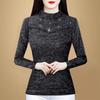 New Winter Ironing Half-high Collar Base T-shirt for Women's Slim and Fashionable Versatile Long-sleeved Top