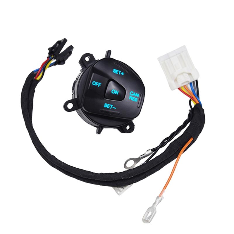 A28G-Car LED Steering Wheel Right Cruise Control Switch Button With Wiring For Ford Fiesta MK7 Escort Ecosport 2013-2015