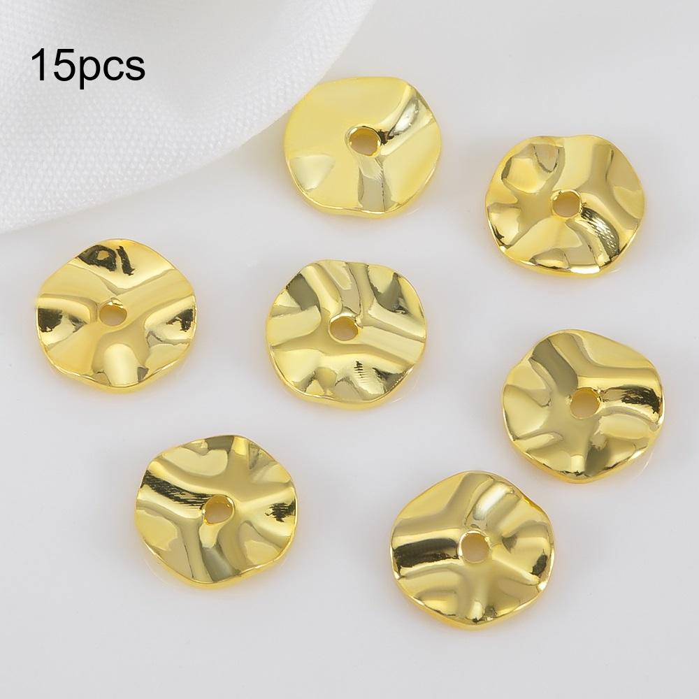 10pcs 15pcs 20pcs 18K Gold Plated Leaf Flower Bead Caps Bracelet Necklace Crafts Round Bead Cap DIY Jewelry Making Accessories