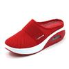 2021 Summer Heelless One-pedal Women's Shoes Lazy Shoes Large Size Platform Shoes Air Cushion Mesh Breathable Half Slippers Women