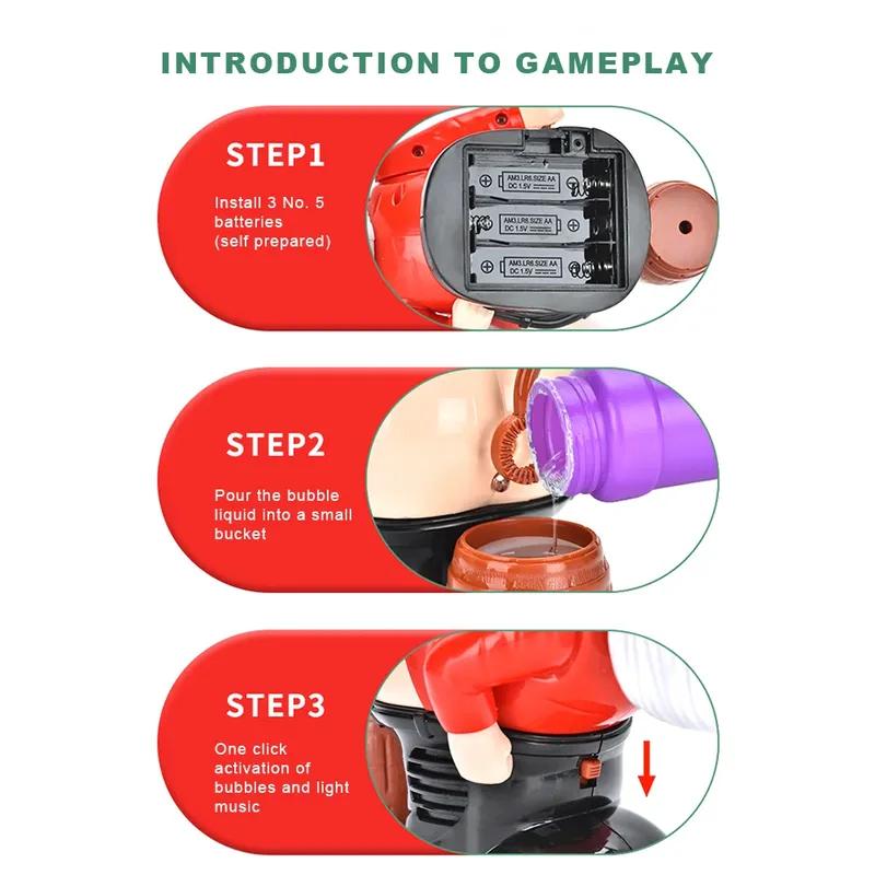 Рождественский Санта-Клаус, пукающий мыльные пузыри с музыкой и светом, электрический пукающий Санта-Клаус, игрушка-генератор пузырей, новинка, рождественский подарок для мальчиков и девочек