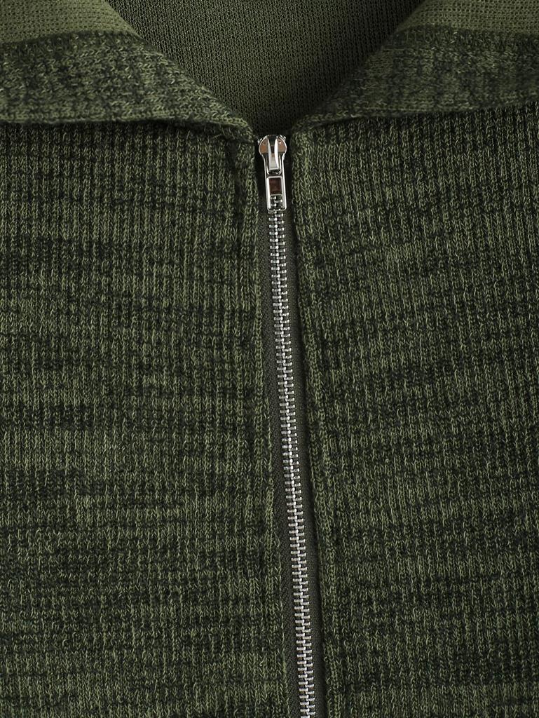 ZAFUL Женская повседневная трикотажная толстовка с капюшоном из меланжевого трикотажа с карманом на молнии спереди и длинным рукавом