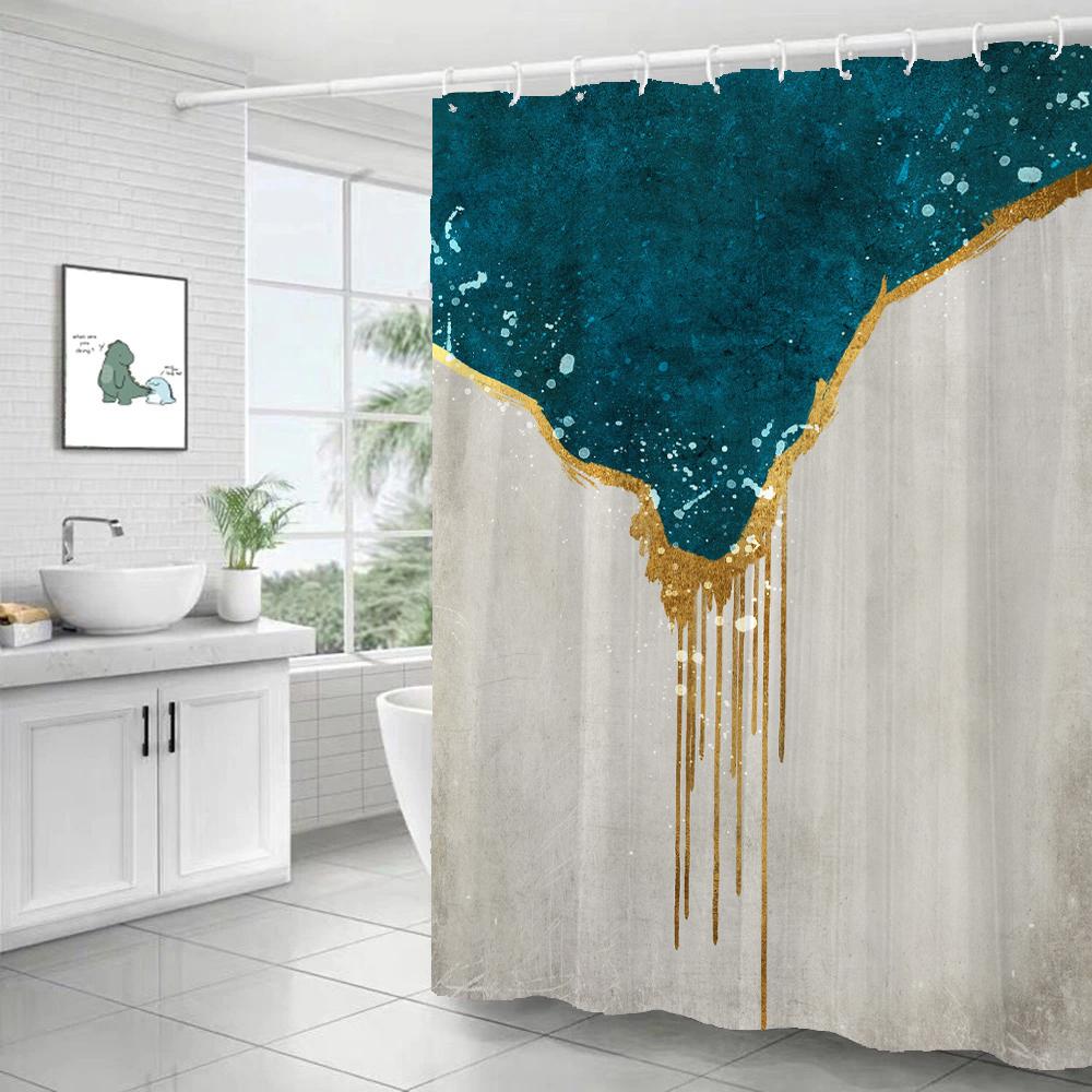 Nordic Abstract Art Shower Curtain Simple Geometry Bath Bathtub Curtain Waterproof Polyester Bathroom Curtain Accessories Decor
