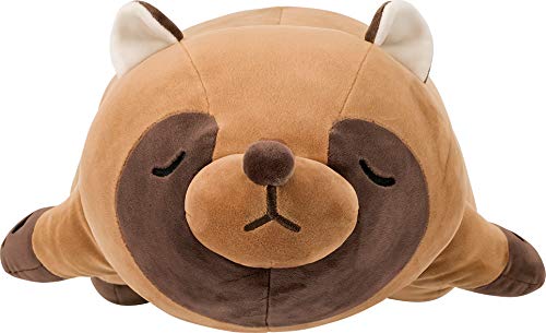 Livheart Premium Sleepy Animals Ponkichi the Raccoon Body Pillow, Large (Approx. 73cm in Length), Fluffy and Squishy Plush Toy, Gift 78210-31