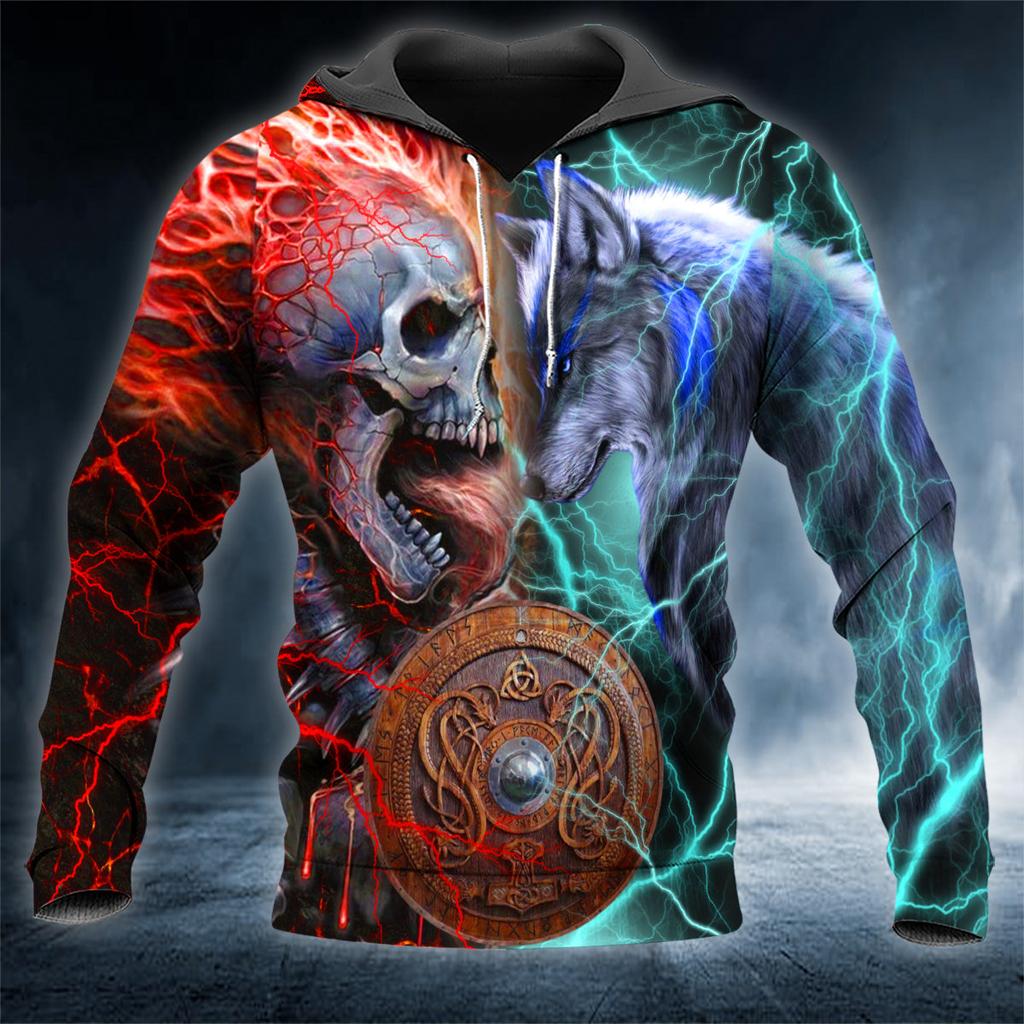 Hoodie Men Punk Skull 3D Print Fashion Skeletor Y2k Graphic Casual Goth Streetwear Long Sleeve Pullover Spring Autumn Oversized Top