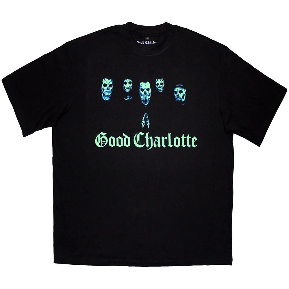 Good Charlotte Oversized T-Shirt Generation Rx Skulls Black OFFICIAL NEW
