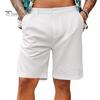 Мужские шорты средней посадки с застежкой-молнией на пуговицы, длиной до колена, с 2 боковыми карманами, легкие повседневные летние пляжные шорты