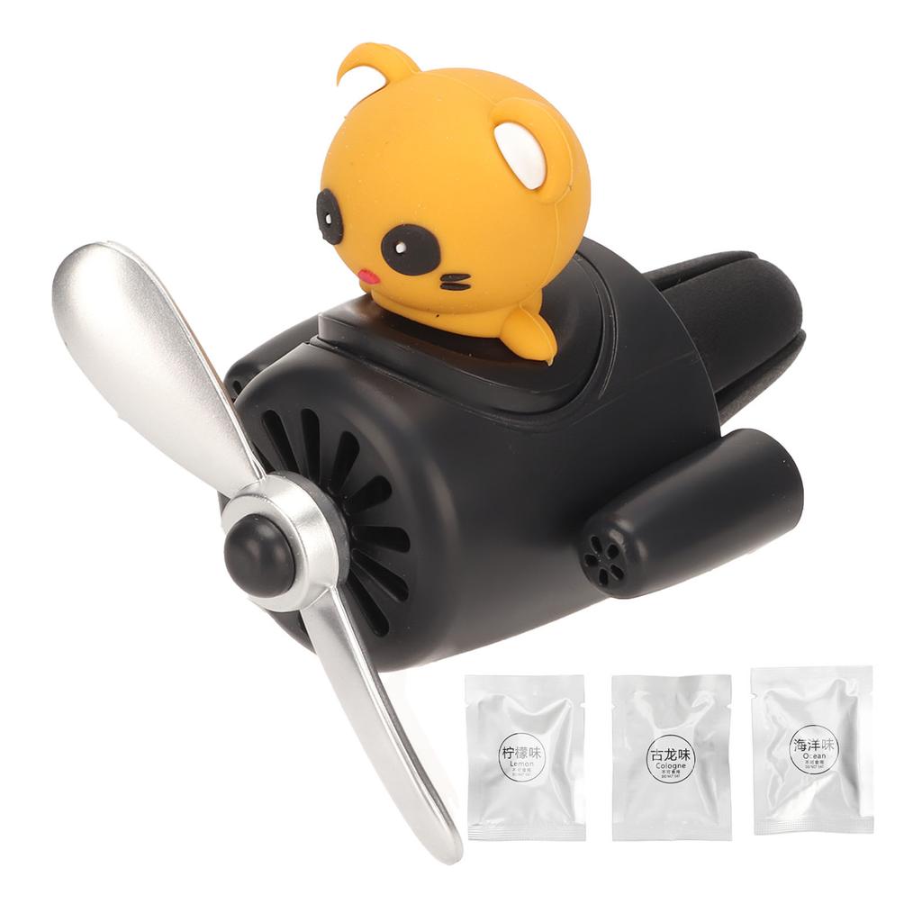 Car Air Fresheners Cute Bear Rotating Propeller Long Lasting Air Purification Car Fragrance