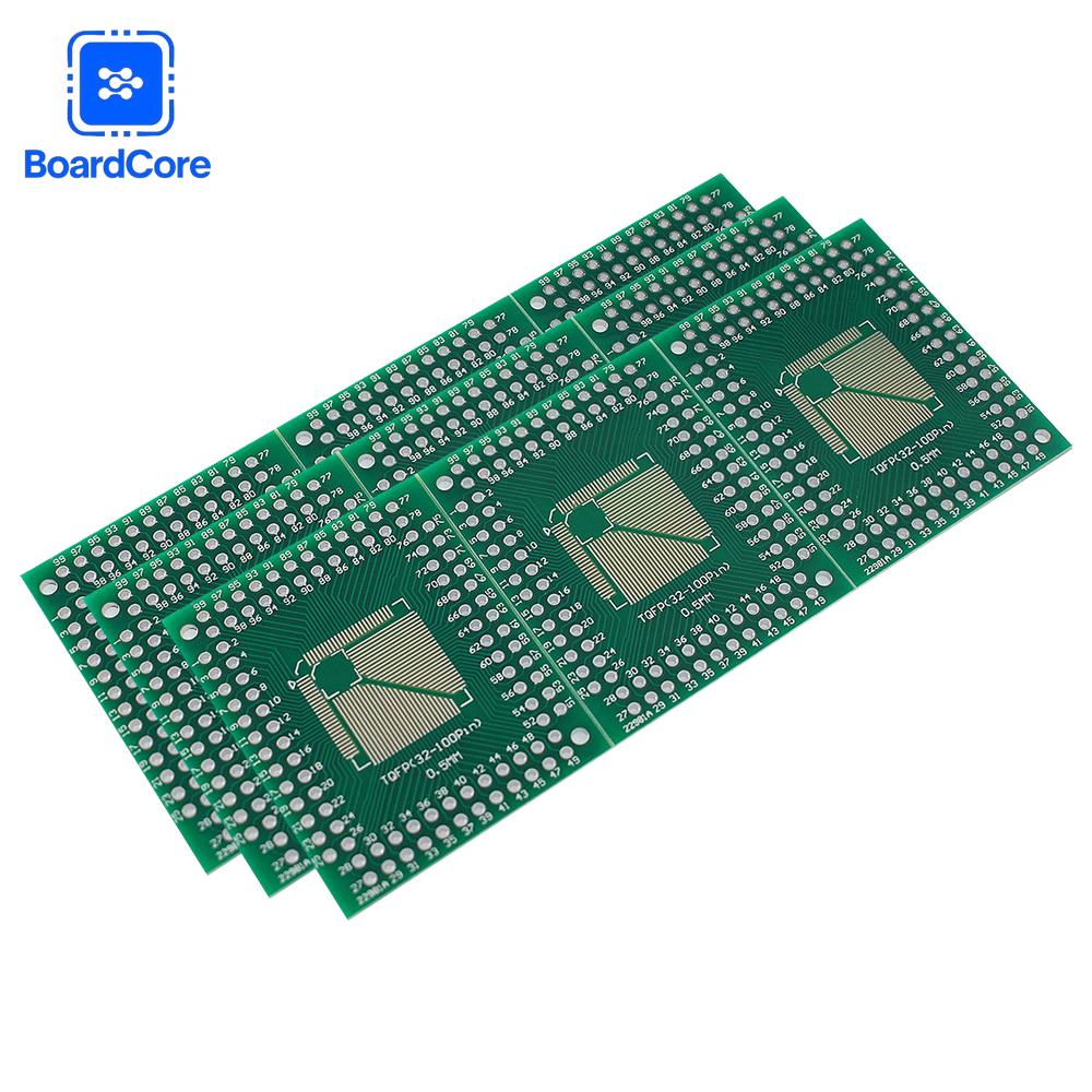 10/20 шт. Адаптерная печатная плата SMD FQFP TQFP 32 44 64 80 100 LQFP SMD DIP-переключатель 0,5/0,8 мм Комплект печатных плат