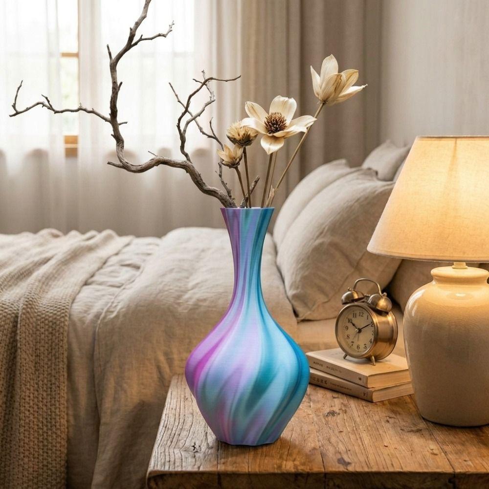 Gradient Color Modern Twisted Flower Bottle Decorative Flowerpot  Home Desktop Decorations