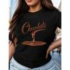 Женская футболка с принтом Drip Chocolate, женская повседневная футболка с коротким рукавом, удобная с круглым вырезом, мягкие милые футболки, топы