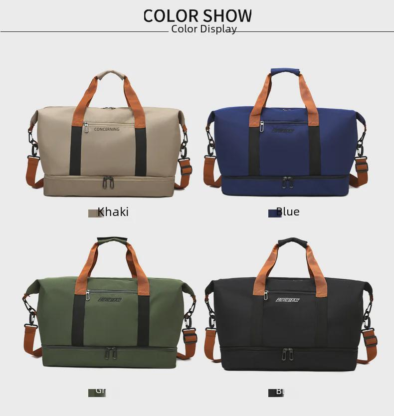 Дорожная сумка большой вместимости с отделением для сухого/мокрого белья и отделением для обуви - Oxford Canvas, портативная сумка для фитнеса