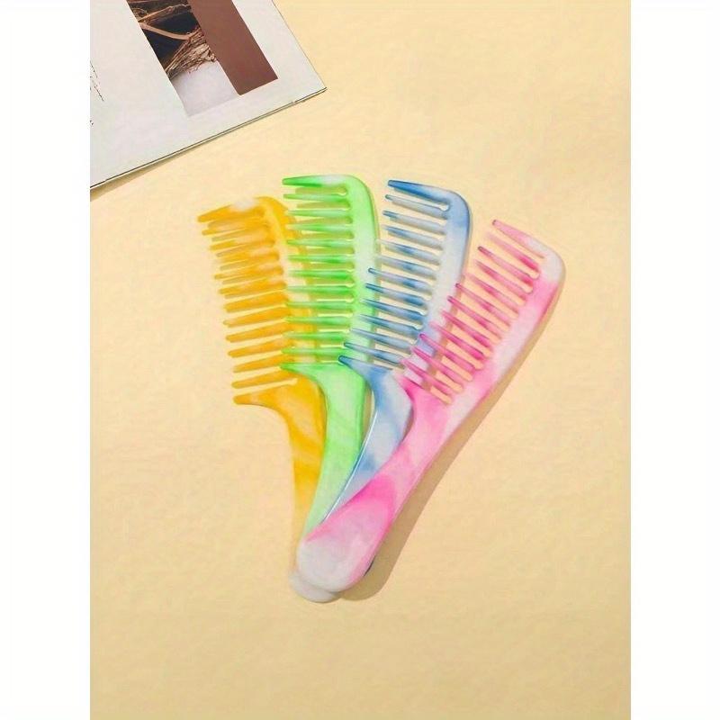 1/4 Pieces Pink Hair Comb Set - Multifunctional Hair Comb, Wide Tooth Comb, Fine Tooth Comb, Mouse Tail Comb And Double Headed Comb