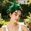 Ретро-ободок-fascinator из сетки и перьев с цветочными акцентами для женщин - Идеально подходит для чаепитий, коктейльных вечеринок или свадеб