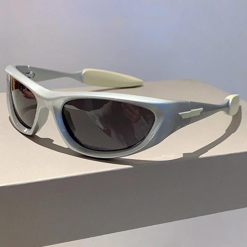 Футуристические Солнцезащитные Очки Мужские Новые Панк Уличные Велосипедные Очки Очки Женские Ин Тренд Бренд Защита UV400 Солнцезащитные Очки