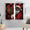 2pcs,2D plane printing Curtains&Window Treatment Black Santa Claus Versatile Polyester Fabric (without rod) Decorations Outdoor