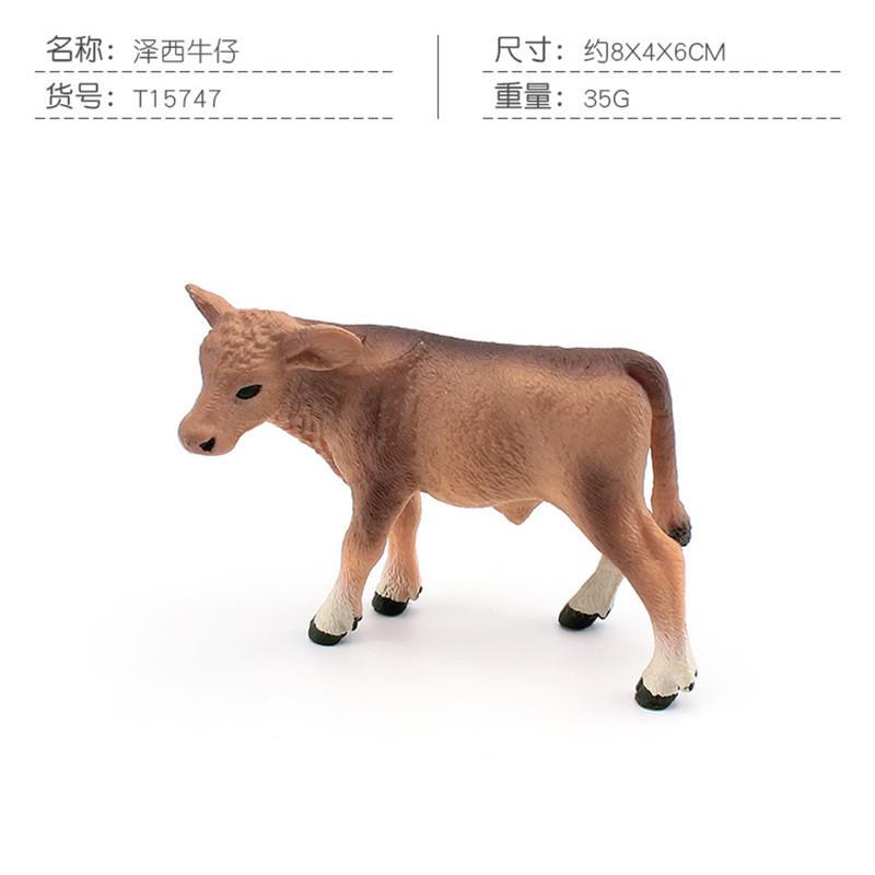 Realistic Pvc Farm Animal Model Black Spotted Dairy Cow Yellow Cow Jersey Calf Figure