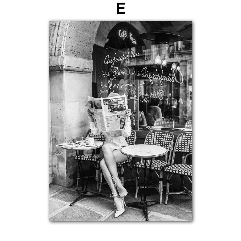 Wall Art Canvas Painting Racing Car Paris Towel Shopping Girl Gift Black White Home Decor Poster Print Living Room Wall Pictures