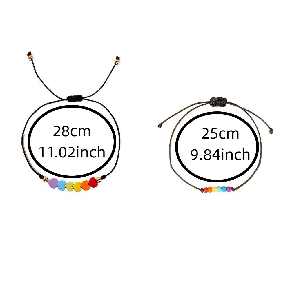 2 шт. Браслет-сердечко радужных цветов, регулируемый плетеный браслет дружбы, подарки