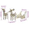 Reindeer Pull Sled Warm White 53 x 28 x 33 cm Rattan