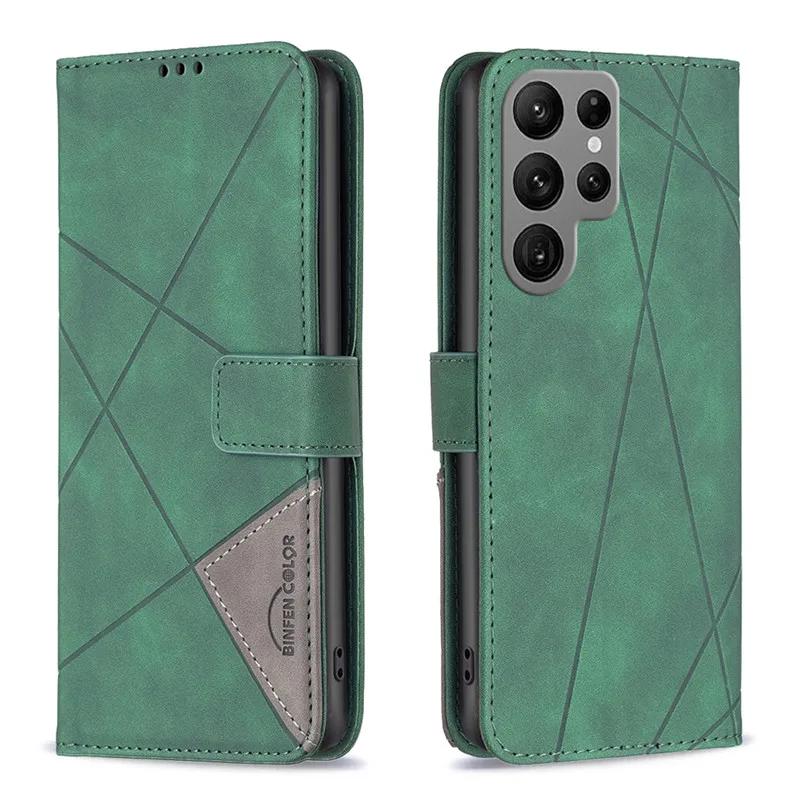 Роскошный кожаный чехол для телефона на для Samsung Galaxy S24+ S23 FE S22 Ultra S 24 Plus S22Plus 5G Coque Магнитный кошелек Флип-чехол Etui