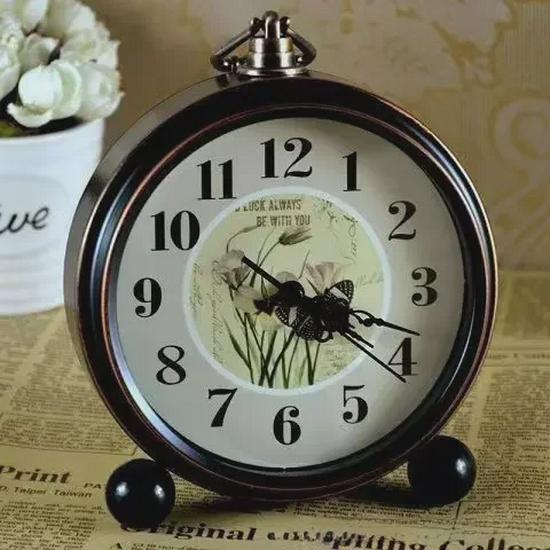 5-дюймовый бесшумный ретро-металлический будильник: Настольные часы в европейском стиле для гостиной или спальни