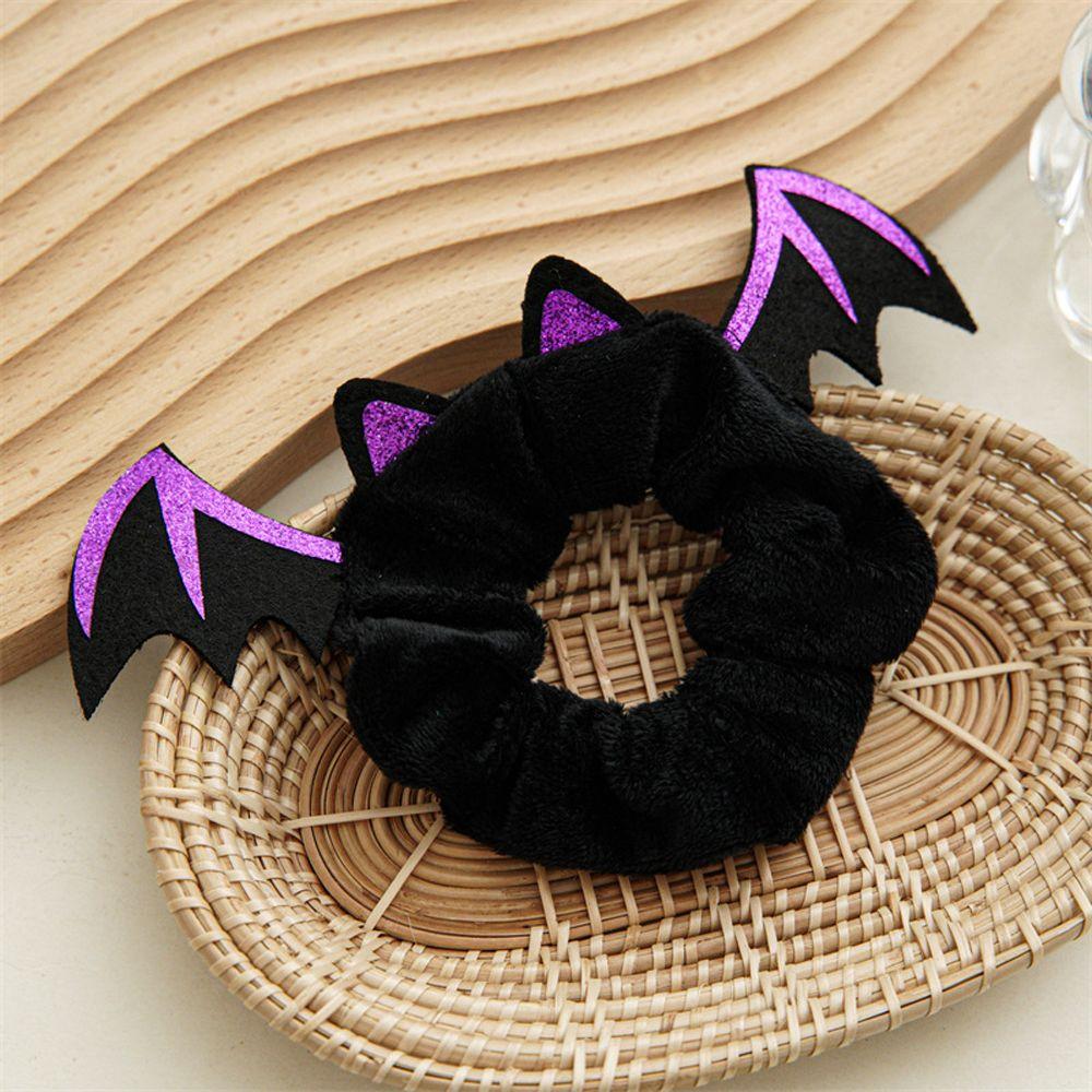 Female Hair Ties Antler Bat Christmas Halloween Spider Flannel Scrunchies Elastic Hair Bands Ponytail Holder Women Hair Rope