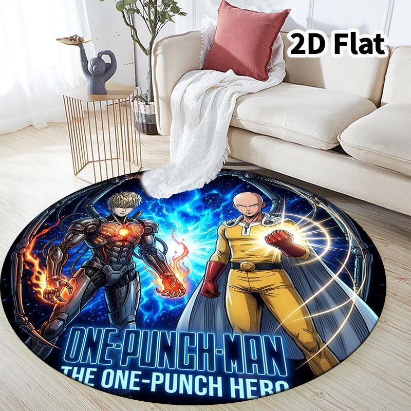 Onepunch Man Round Area Rug Carpet Rug For Living Room Bedroom Sofa Playroom Decor Nonslip Floor Mat