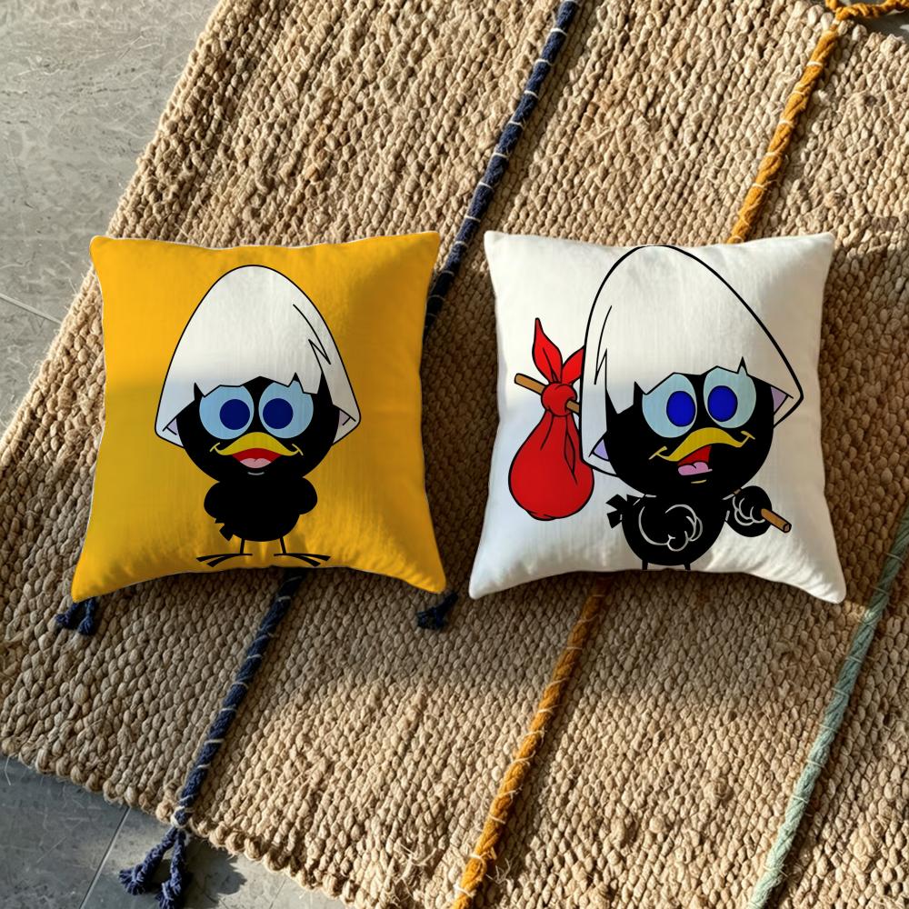A-Cartoon Calimero Fun Cushion Cover Natural Linen Pillowcase Set, All-In-One Decor For Sofa, Bedroom & Chair