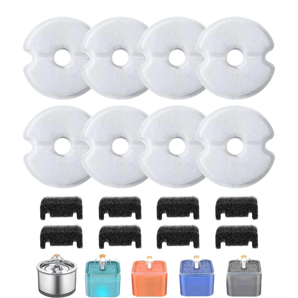 Replacement Filter For Cat Water Drinking Fountain Replaced Filters For Pet Round Fountain Dispenser Multi-Filtration System