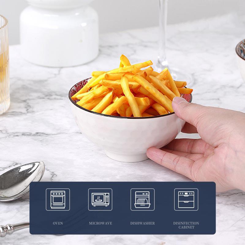 Набор мисок для завтрака SHUNXIANG Богемный цветочный керамический набор суповых мисок 4,5 дюйма Набор разноцветных мисок для салата, пасты, риса, овсянки, фруктов