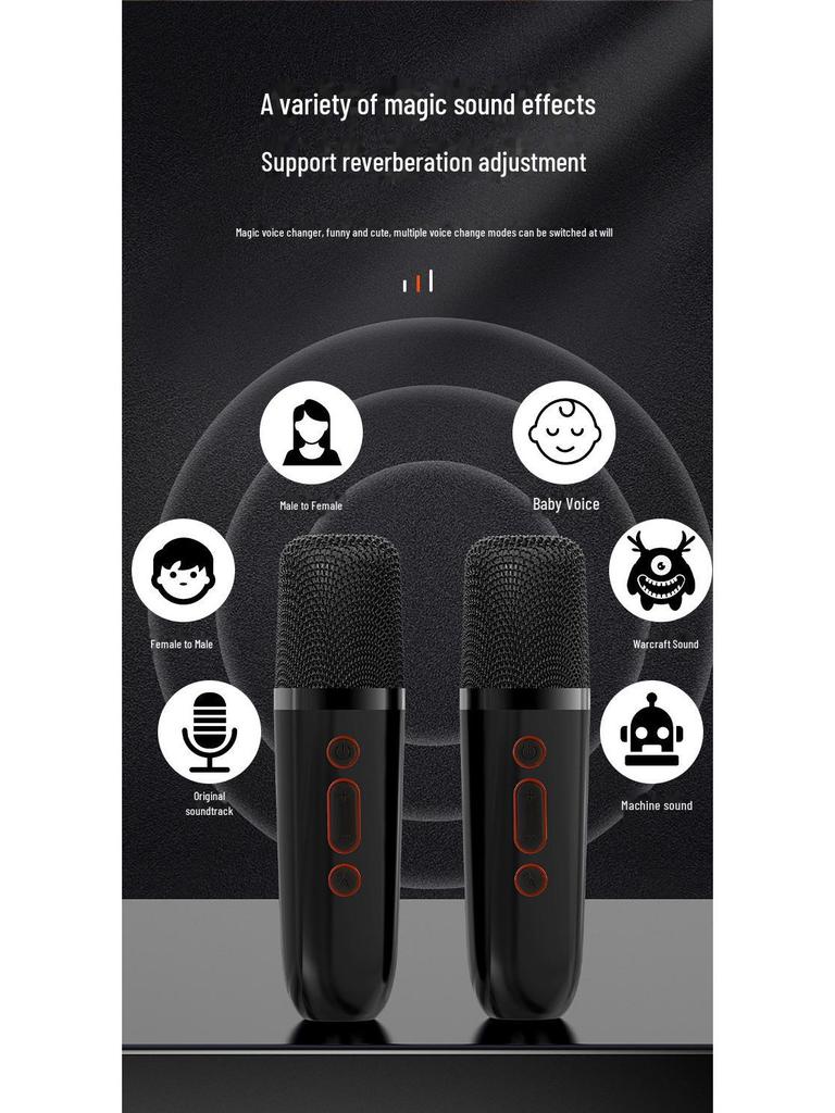 Bluetooth-динамик с высококачественным звуком, портативным микрофоном и светодиодной подсветкой для танцевальных вечеринок