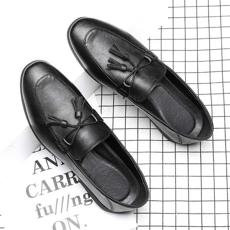Doudou Shoes Men's Korean Version One-Pedal Men's Lazy Shoes British Style Small Leather Shoes Trendy Loafers Men's 7030-G