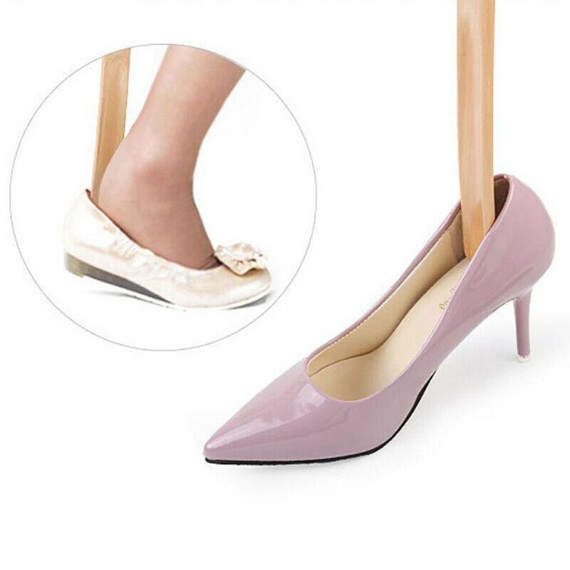 38 см Практичный женский и детский рожок для обуви с деревянной длинной ручкой и подвесной веревкой