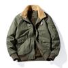 Men's Winter Velvet Thickened Lamb Wool Thermal Lapel Pure Cotton Casual Large Size Tooling Padded Jacket Men