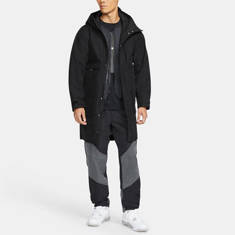 Jordan Съемная хлопковая куртка Gore-Tex 2-в-1 с термо-капюшоном и большими карманами, мужская верхняя одежда, черная DC0063-010